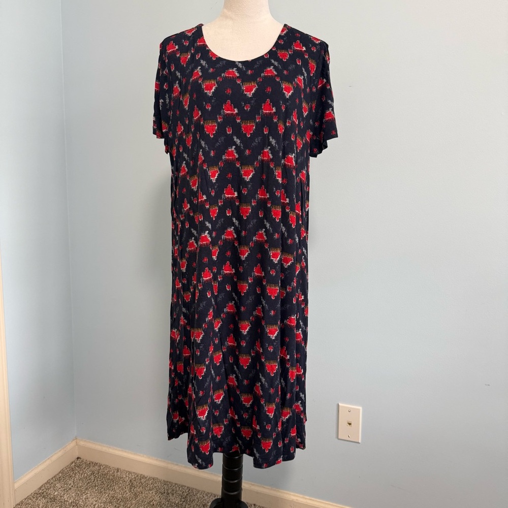 Loft Ann Taylor Plus Short Sleeve Multicolor shift stretch dress size XXL